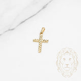 Pendentif - Or 10K jaune croix coupe diamant - PEG634