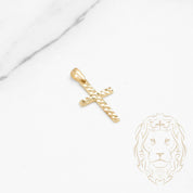 Pendant - 10K Yellow Gold diamond cross - PEG634