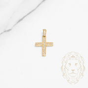 Pendant - 10K yellow gold cross with cz pavement - PEG635