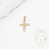 Pendentif - Or 10K jaune croix pavé de cz - PEG635