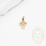 Pendentif - Or 10K jaune croix avec pierre cz - PEG636