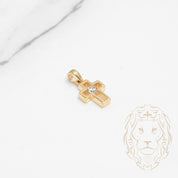 Pendant - 10K Yellow Gold Cross with Cz Stone - PEG636