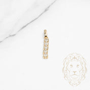 Pendant - 10K Yellow Gold 5 round cut cz stones - PEG637