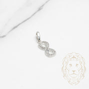 Pendant - 10K white gold infinity pave with cz - PEG639