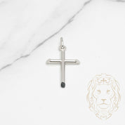 Pendant - 10K white gold cross polished - PEG640