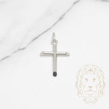 Pendant - 10K white gold cross polished - PEG640