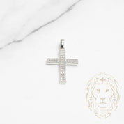 Pendant - 10K white gold cross with cz pavement - PEG641