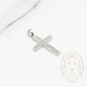 Pendant - 10K white gold cross with cz pavement - PEG641