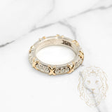 Bague - Or 14K deux tons jaune & blanc éternité X ring sertie de diamants lab 1.00CT - RIGL063