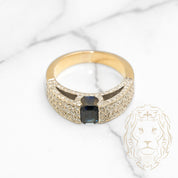 Engagement ring - 18K two-tone yellow & white sapphire 0.65CT tension set pavé natural diamonds 1.00CT - RIGD514