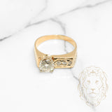 Bague - Or 14K jaune rectangulaire sertie de pierres moissanite 1.00CT coupe rond brillant - RIG755