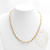 Chaîne - Or 18K deux tons jaune & blanc mixte ancre gonflé & bullet 5.5mm - CHG645