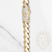 Chaîne - Or 14K jaune monaco & box lock pavé de cz 9mm - CHG651