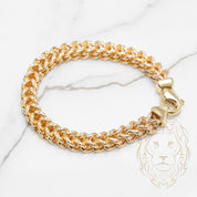 Bracelet - Or 10K deux tons jaune & blanc franco coupe diamant 8.4mm - BRG571