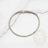 Bracelet - Or 10K blanc tennis diamants naturels 1.18CT coupe rond brillant 3.3mm - BRGD014