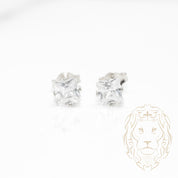 Studs - Argent zircone cubique coupe princesse 0.10PTS / 3.7mm - BOS345