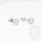 Studs - Argent zircone cubique coupe princesse 0.10PTS / 3.7mm - BOS345