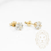 Studs - Or 10K jaune zircone cubique coupe princesse 0.05PTS / 3mm - BOG843