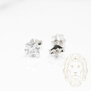Studs - Argent zircone cubique coupe princesse 0.10PTS / 3.7mm - BOS345