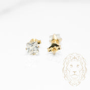 Studs - Or 10K jaune zircone cubique coupe princesse 0.05PTS / 3mm - BOG843