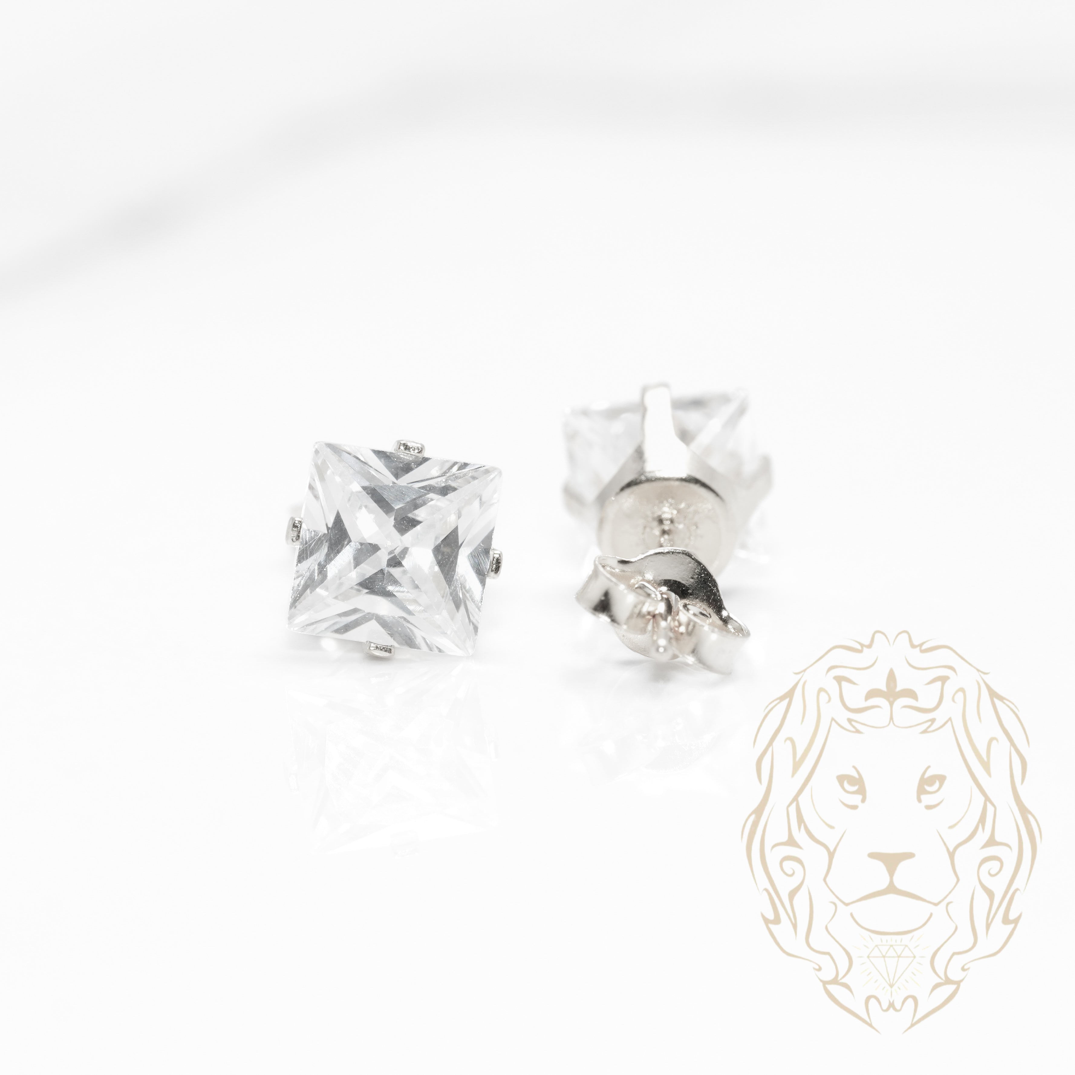 Studs - Argent zircone cubique coupe princesse 0.25PTS / 4.7mm - BOS346