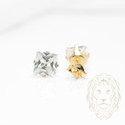 Studs - Or 10K jaune zircone cubique coupe princesse 0.20PTS / 4.5mm - BOG846