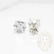 Studs - Or 10K blanc zircone cubique coupe princesse 1.00PTS / 7.25mm - BOG859