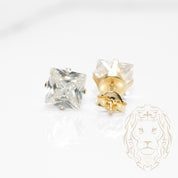 Studs - Or 10K jaune zircone cubique coupe princesse 0.75PTS / 6.7mm - BOG849