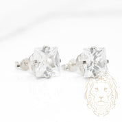 Studs - Or 10K blanc zircone cubique coupe princesse 2.00PTS / 9mm - BOG860