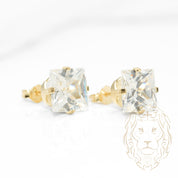 Studs - Or 10K jaune zircone cubique coupe princesse 2.00PTS / 9mm - BOG851