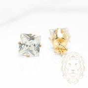 Studs - Or 10K jaune zircone cubique coupe princesse 2.00PTS / 9mm - BOG851