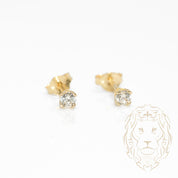 Studs - Or 10K jaune zircone cubique coupe rond brillant 0.05PTS / 2.5mm - BOG825