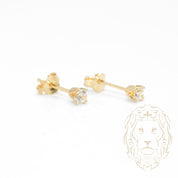 Studs - Or 10K jaune zircone cubique coupe rond brillant 0.05PTS / 2.5mm - BOG825