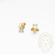 Studs - Or 10K jaune zircone cubique coupe rond brillant 0.05PTS / 2.5mm - BOG825