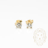 Studs - Or 10K jaune zircone cubique coupe rond brillant 0.15PTS / 3.5mm - BOG827