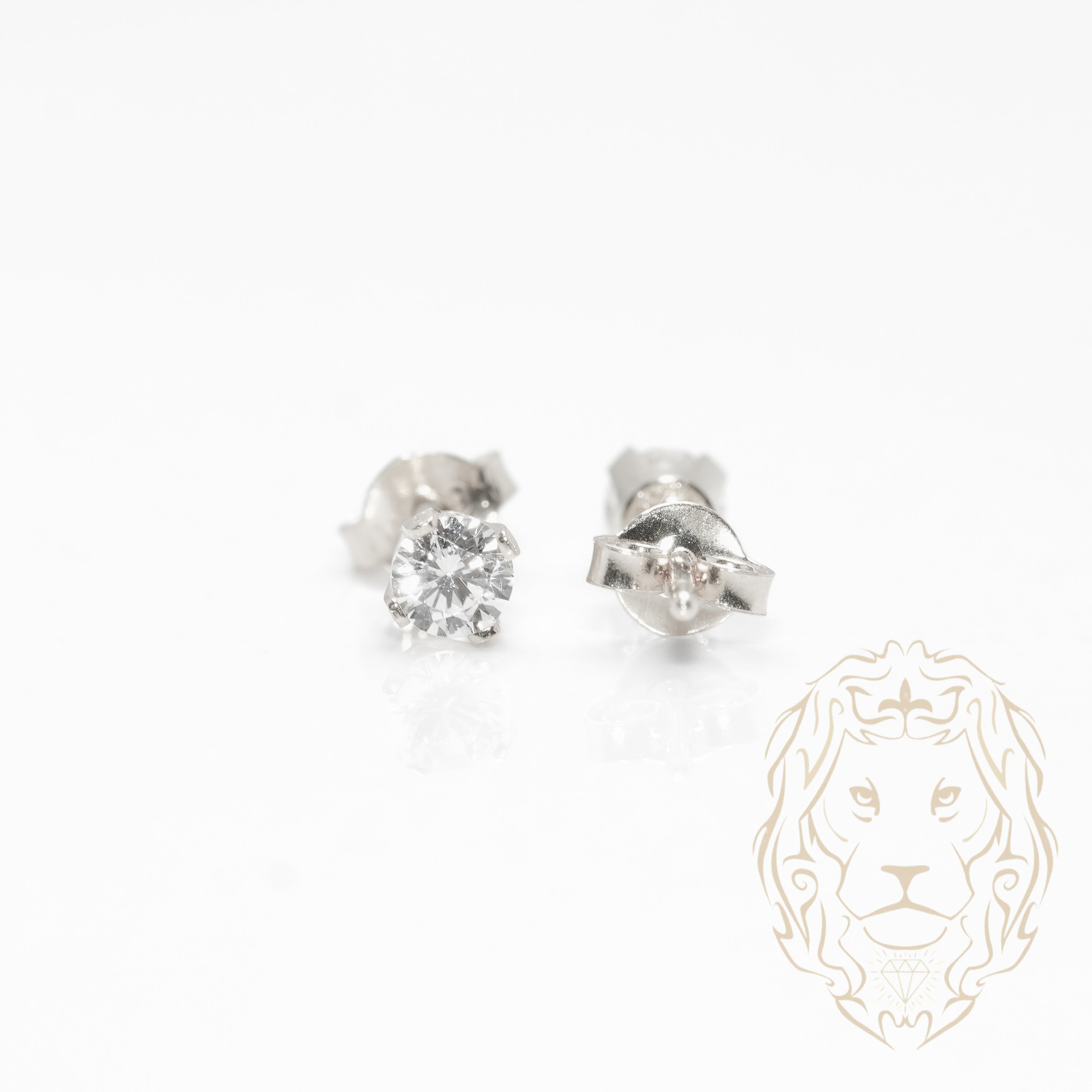 Studs - Argent zircone cubique coupe rond brillant 0.10PTS / 3mm - BOS340