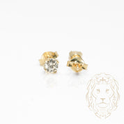 Studs - Or 10K jaune zircone cubique coupe rond brillant 0.10PTS / 3mm - BOG826