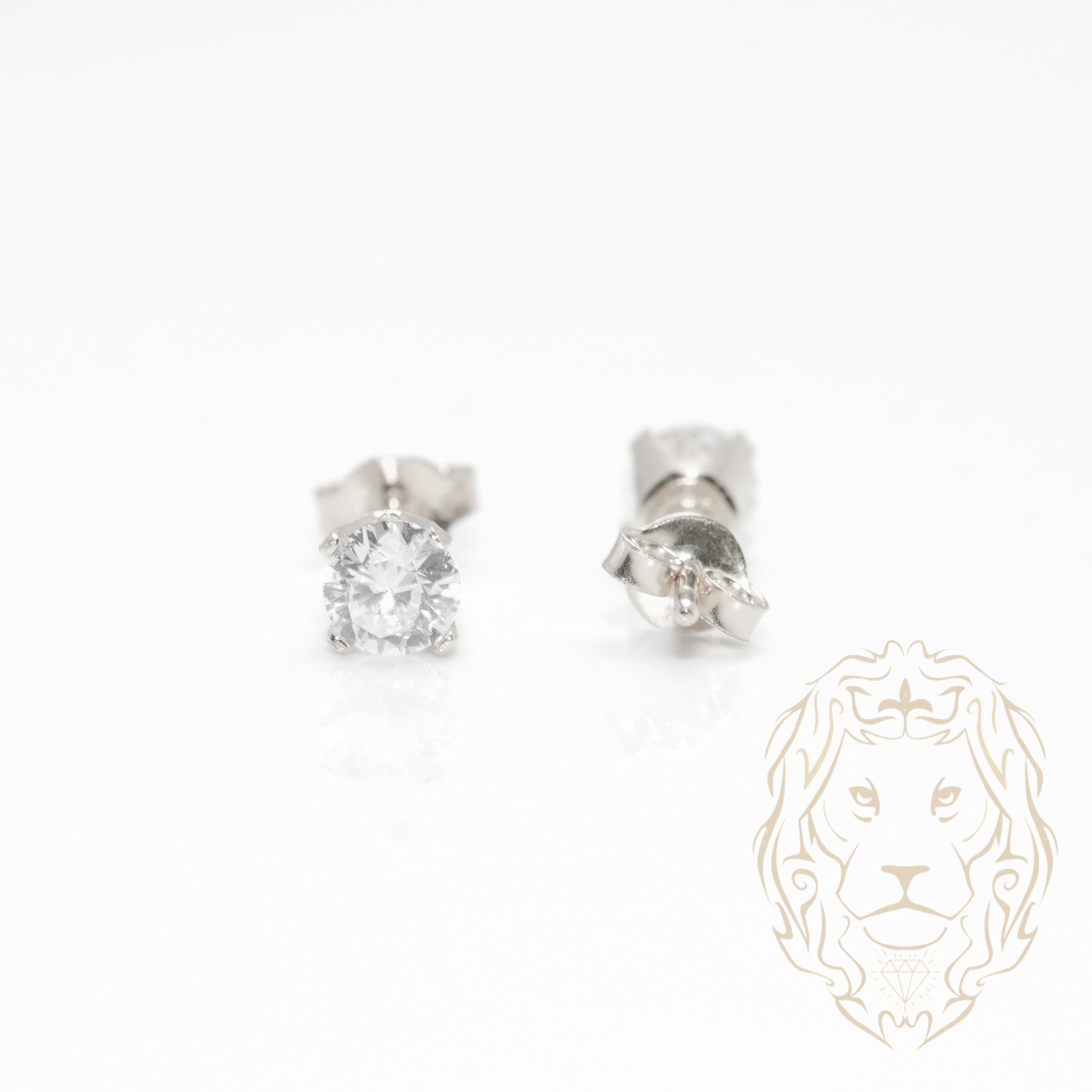 Studs - Argent zircone cubique coupe rond brillant 0.25PTS / 4mm - BOS341