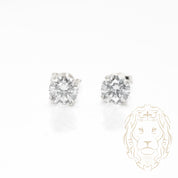 Studs - Or 10K blanc zircone cubique coupe rond brillant 0.50PTS / 5mm - BOG839