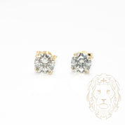 Studs - Or 10K jaune zircone cubique coupe rond brillant 0.25PTS / 4mm - BOG829