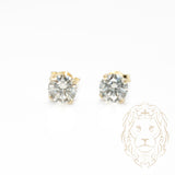 Studs - Or 10K jaune zircone cubique coupe rond brillant 0.50PTS / 5mm - BOG830