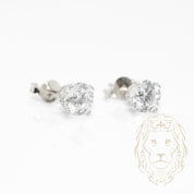 Studs - Or 10K blanc zircone cubique coupe rond brillant 0.50PTS / 5mm - BOG839
