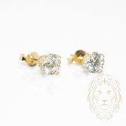 Studs - Or 10K jaune zircone cubique coupe rond brillant 0.25PTS / 4mm - BOG829