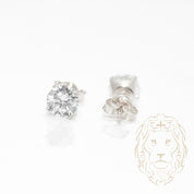 Studs - Or 10K blanc zircone cubique coupe rond brillant 0.50PTS / 5mm - BOG839