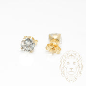 Studs - Or 10K jaune zircone cubique coupe rond brillant 0.25PTS / 4mm - BOG829