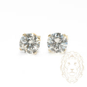 Studs - Or 10K jaune zircone cubique coupe rond brillant 0.75PTS / 6mm - BOG831