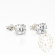 Studs - Or 10K blanc zircone cubique coupe rond brillant 1.00PTS / 6.5mm - BOG841