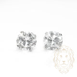 Studs - Or 10K blanc zircone cubique coupe rond brillant 2.00PTS / 8mm - BOG842