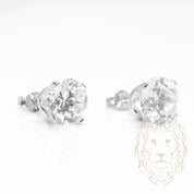 Studs - Argent zircone cubique coupe rond brillant 2.00PTS / 8mm - BOS344