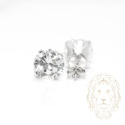 Studs - Argent zircone cubique coupe rond brillant 2.00PTS / 8mm - BOS344